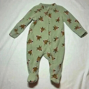 Old Navy - fleece  baby Christmas reindeer footed pajamas. Size 0-3 months